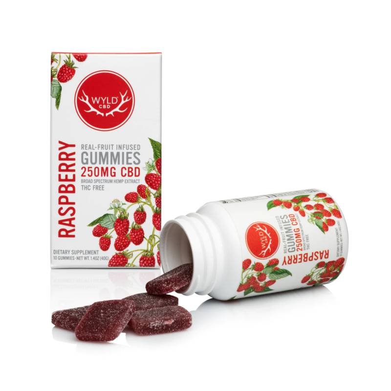 WYLD CBD Gummies 250mg Broad Spectrum Raspberry