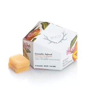 WYLD Peach 2:1 CBD + Hybrid Enhanced Gummies